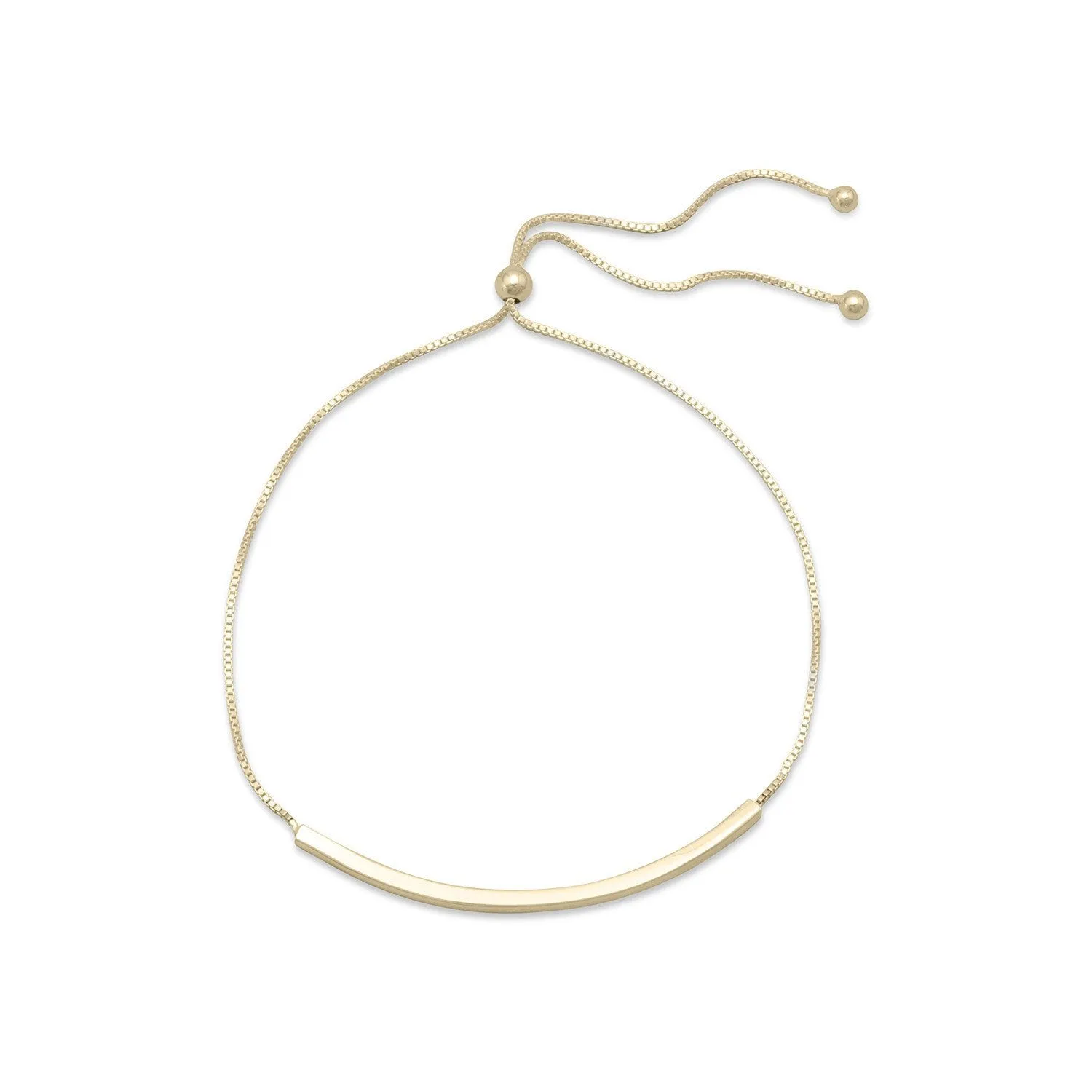 14Kgp/925 bar bolo bracelet