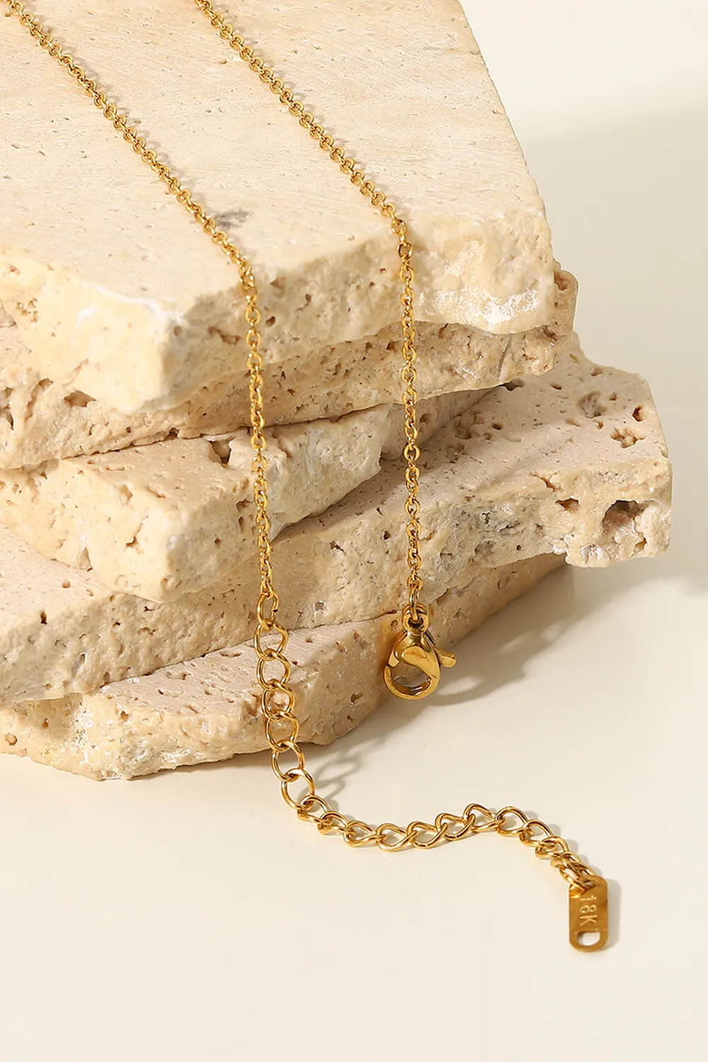 18K Gold Plated Inlaid Zircon Pendant Necklace
