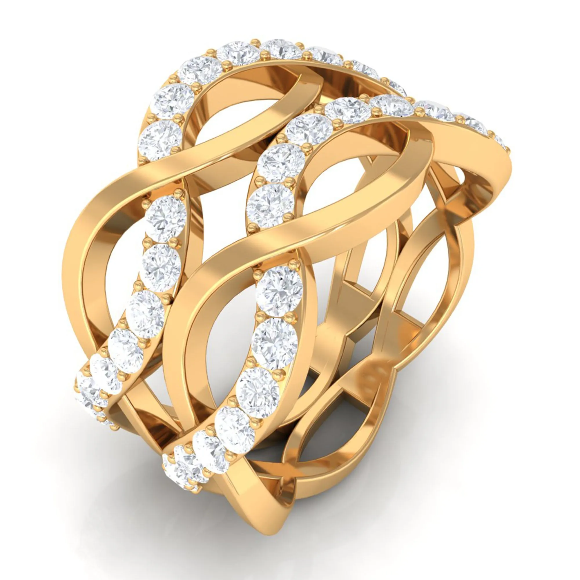 2 CT Cubic Zirconia Infinity Double Band Ring