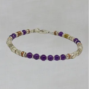 Amethyst and Mixed Metals Bracelet