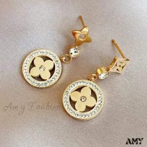 Amy Fashion - Fashion Flower Plant Mini Zircon Pendant Earrings