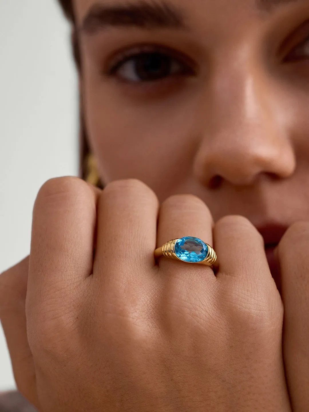 Blue Topaz Statement Ring