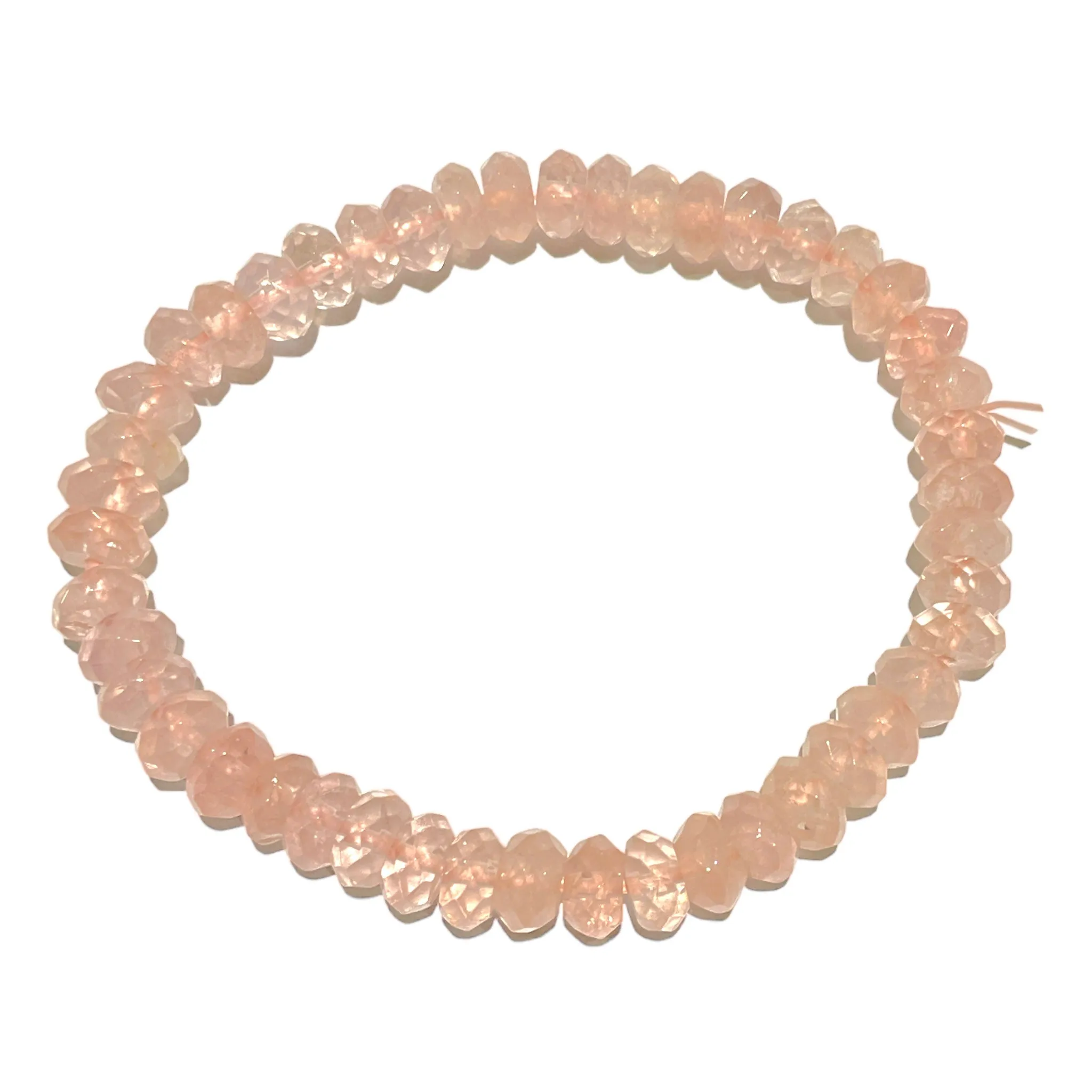 Bracelet Quartz rose rondelle A  Facetté