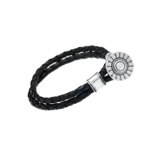 Face The Sun And The Shadow Will Fall Behind You Sterling Silver Leather Bracelet