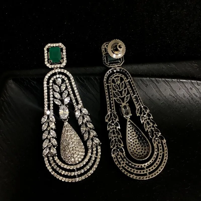Green Zircon/AD Earring 10857-6625
