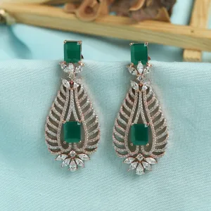 Green Zircon/AD Earring 16435-3582