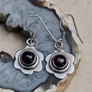 Handmade Black Onyx  Silver Sterling Hook Earrings