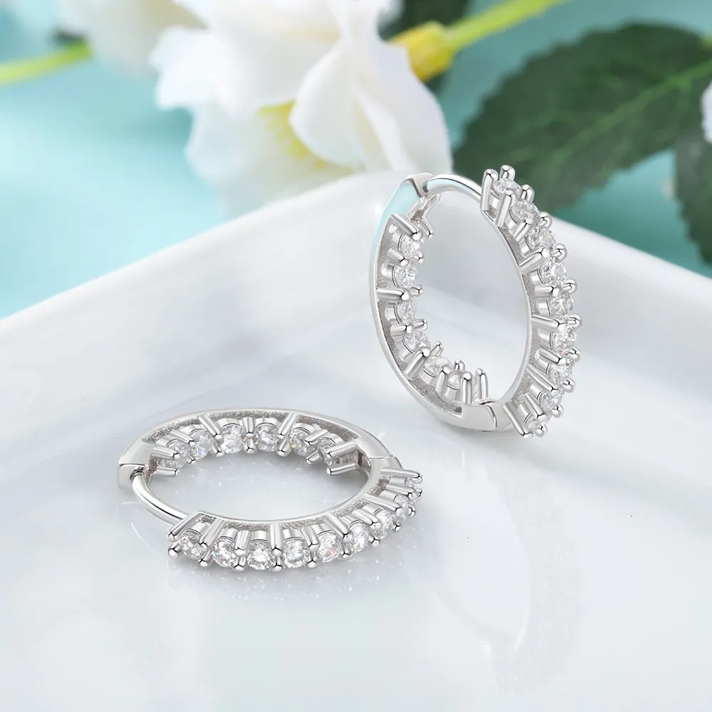 Hoop Earrings with Silver Sparkle