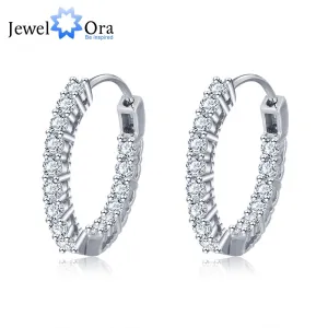 Hoop Earrings with Silver Sparkle