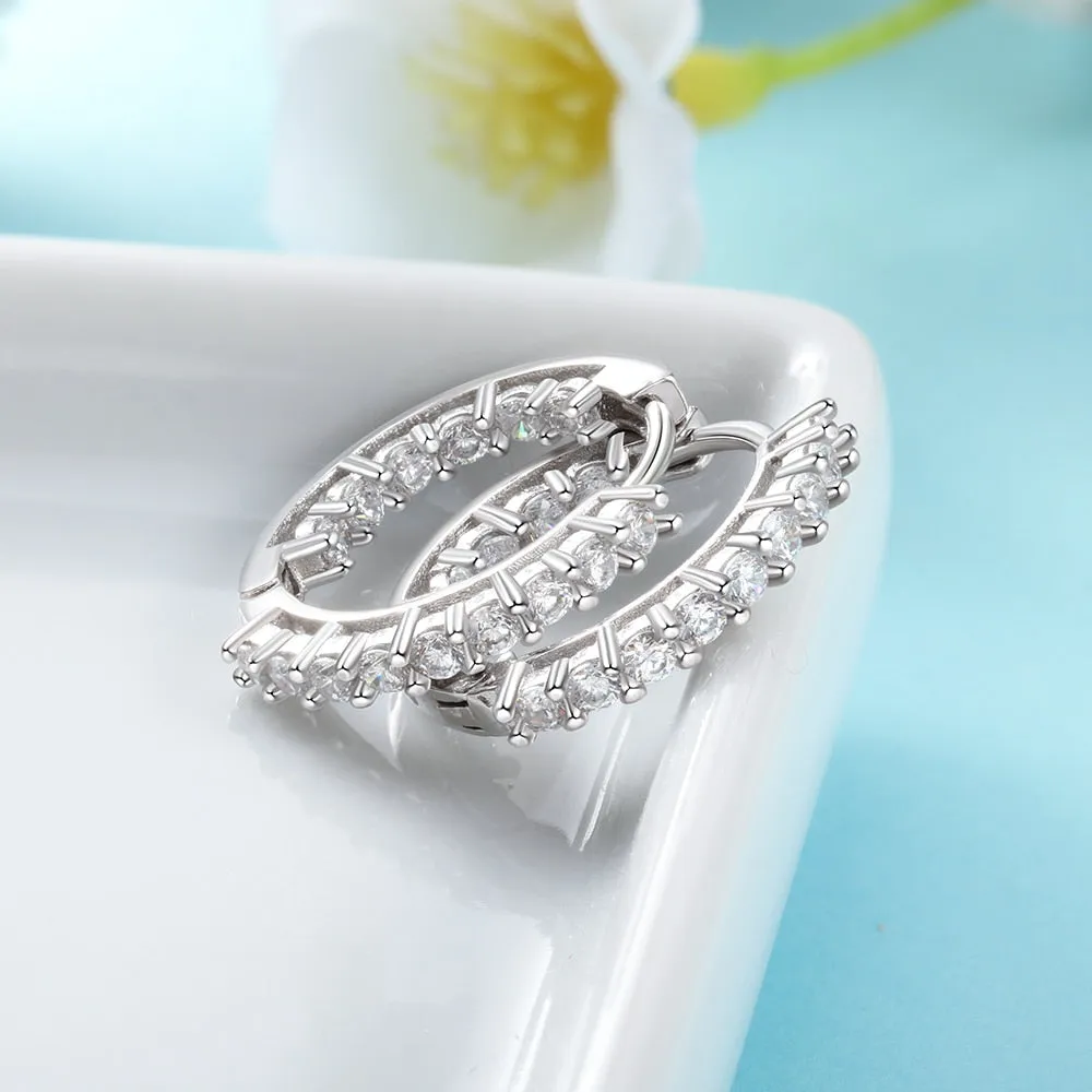 Hoop Earrings with Silver Sparkle