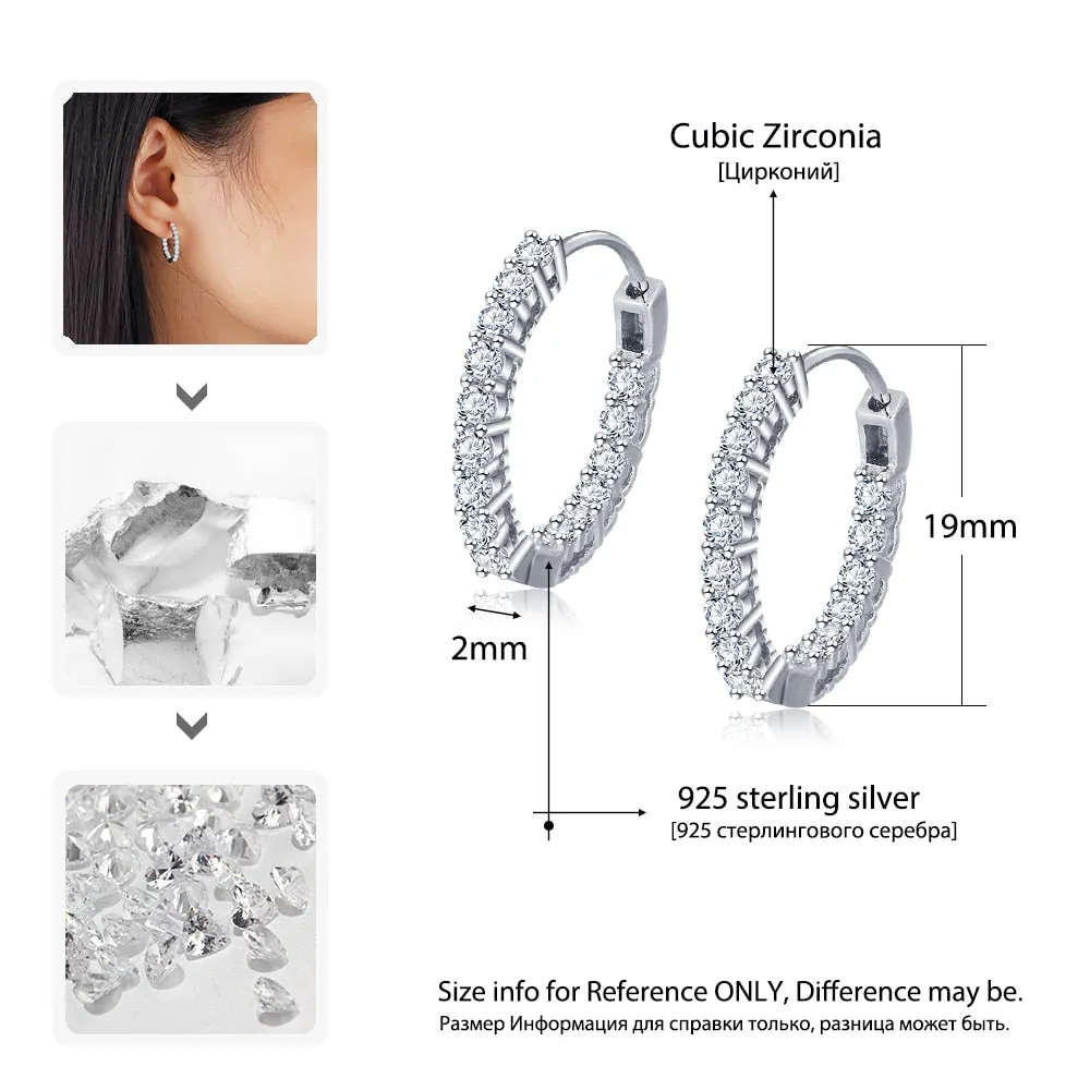 Hoop Earrings with Silver Sparkle