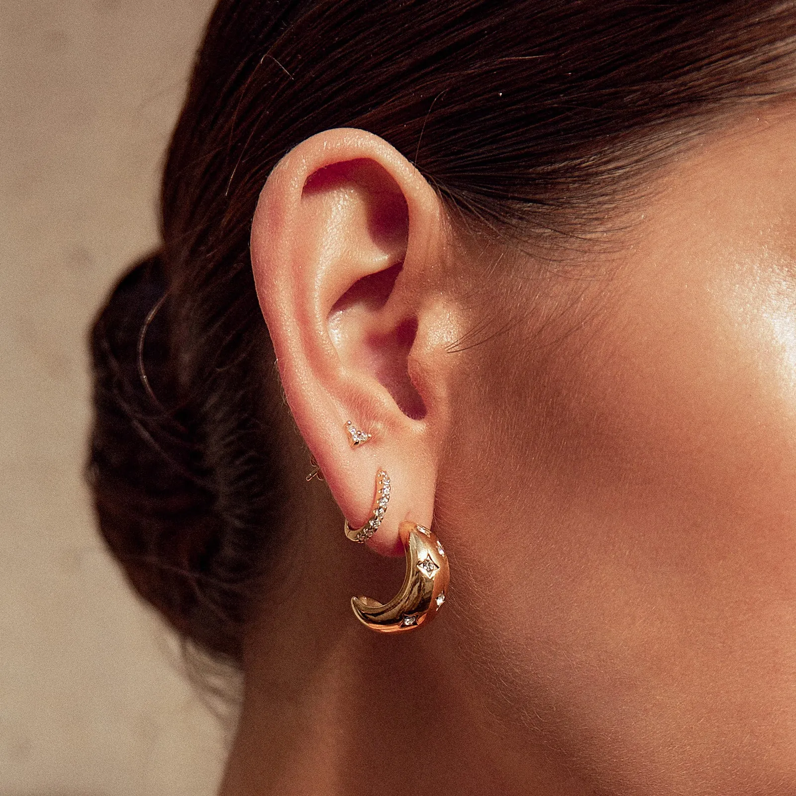 Juelz Hoop Earrings - Stone