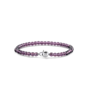 Milano Purple Bead Bracelet - Silver - 2908PU