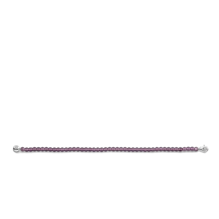 Milano Purple Bead Bracelet - Silver - 2908PU