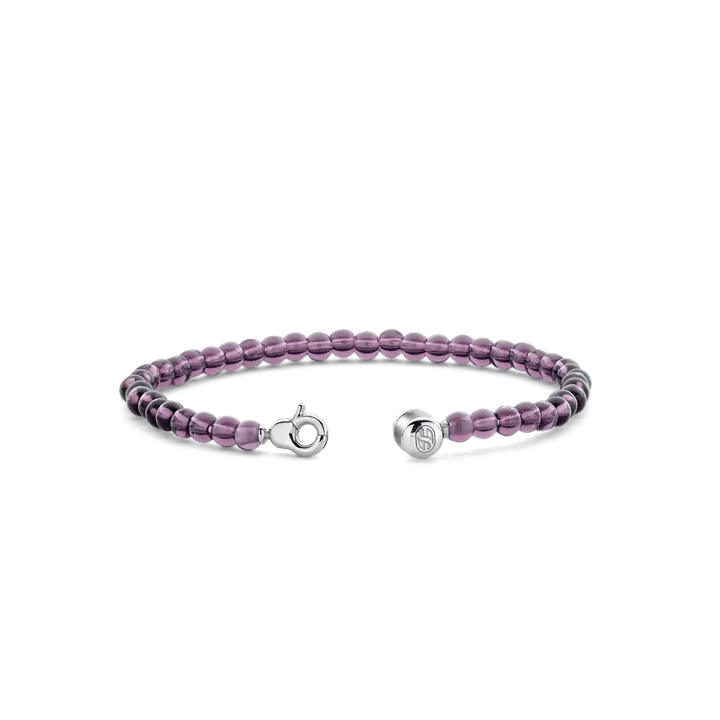 Milano Purple Bead Bracelet - Silver - 2908PU