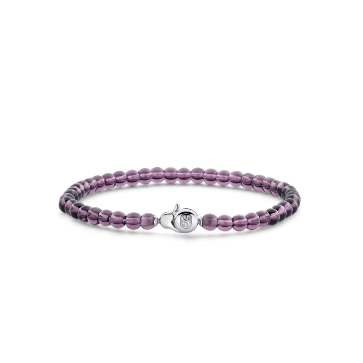 Milano Purple Bead Bracelet - Silver - 2908PU
