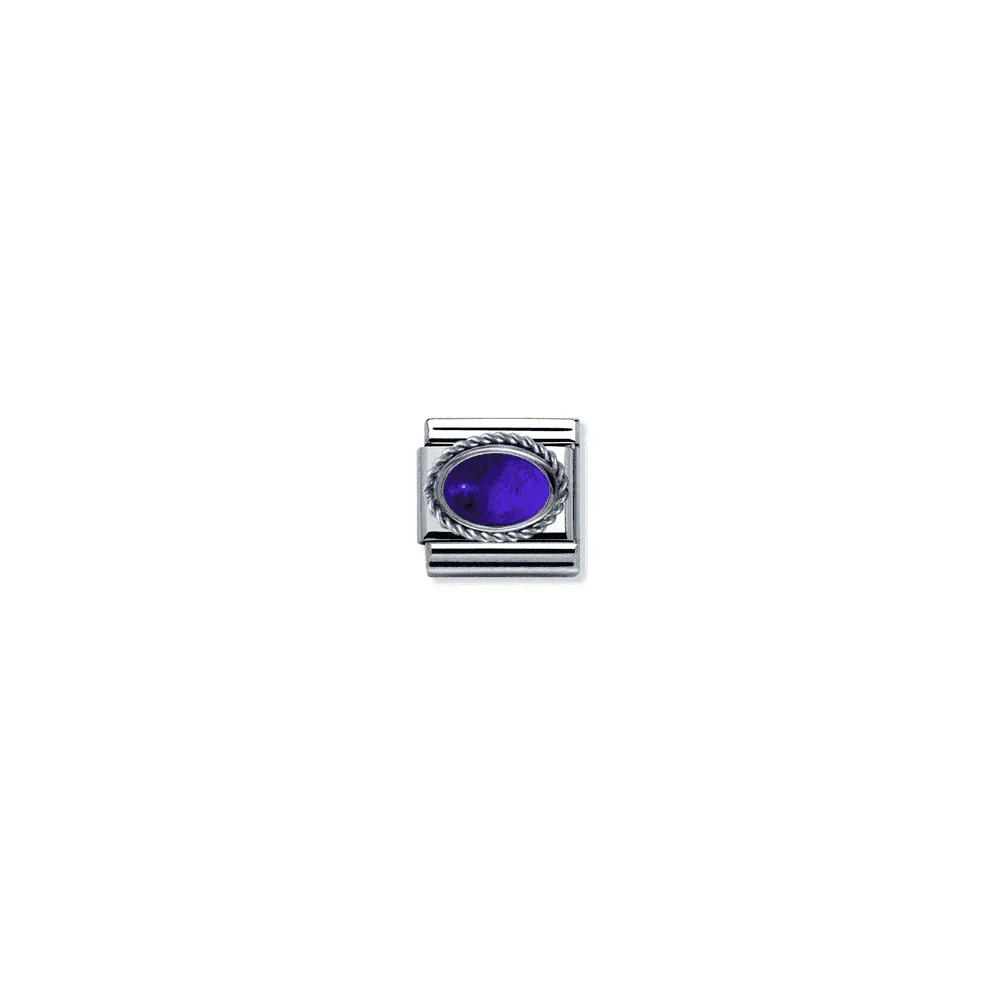 Nomination Composable Silver Ornate Amethyst Link ~ 030510/02