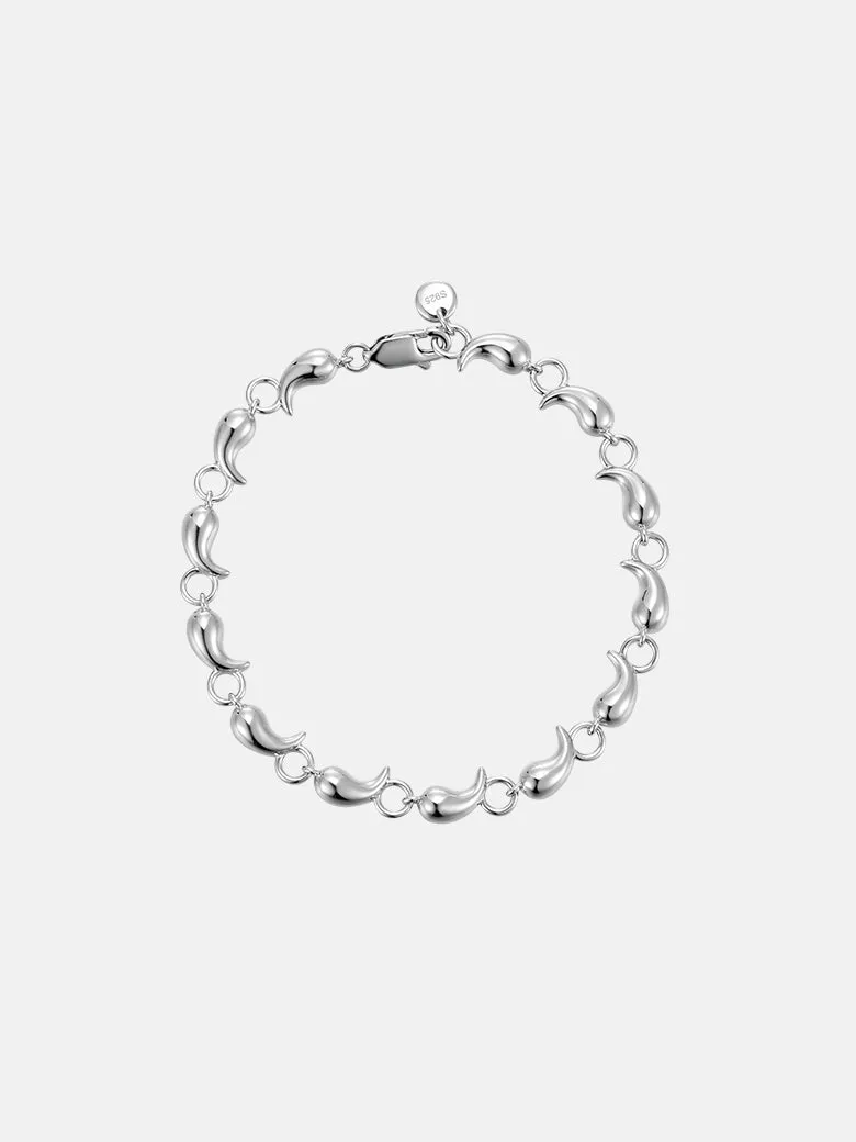 Paisley Link Silver Bracelet