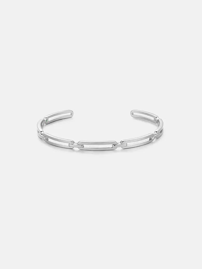 Paperclip Silver Bangle