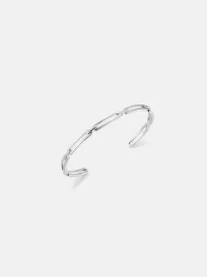 Paperclip Silver Bangle