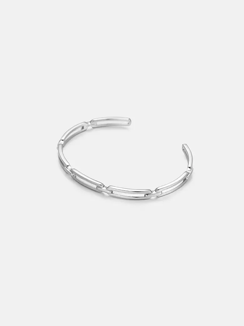 Paperclip Silver Bangle