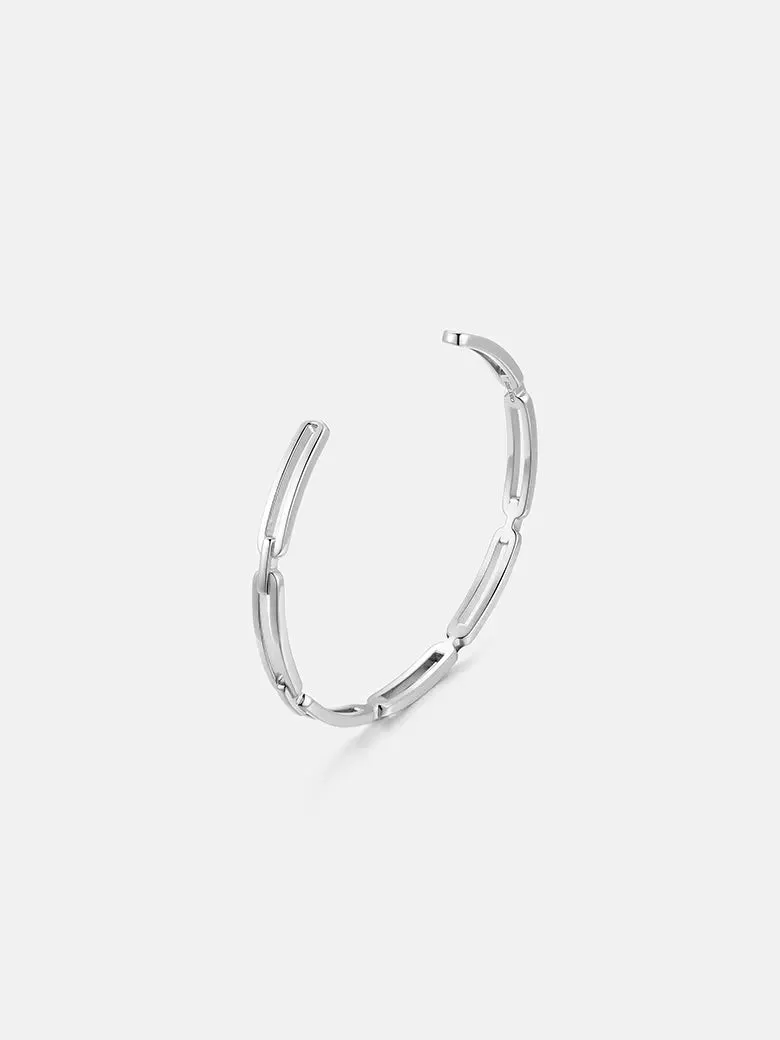Paperclip Silver Bangle