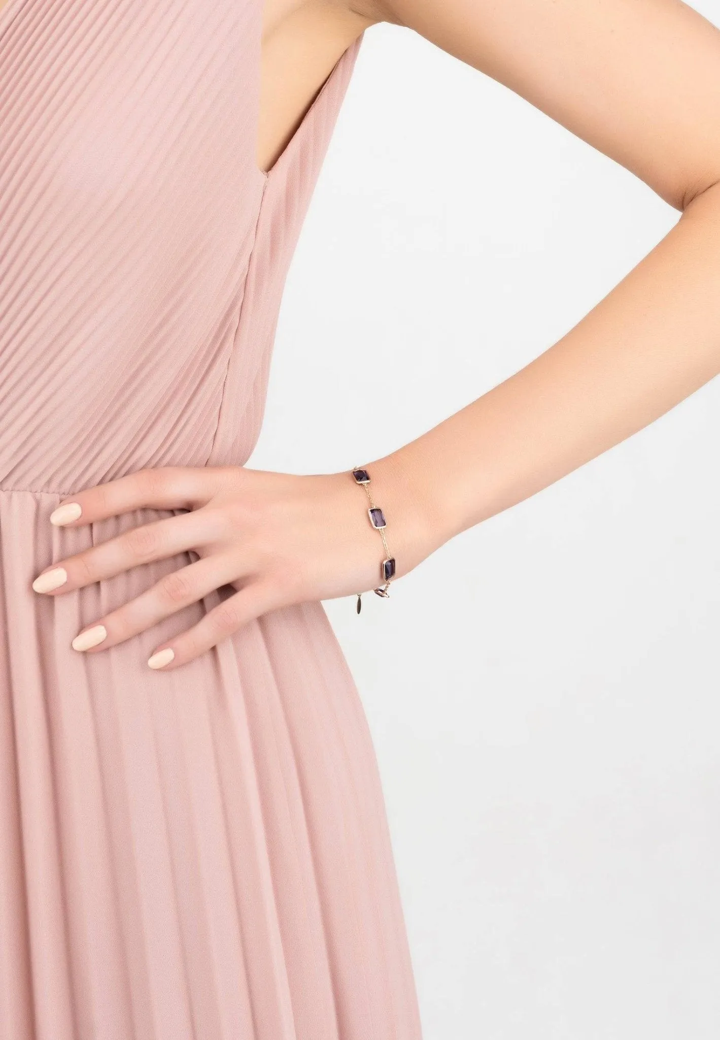 Portofino Bracelet Rose Gold Amethyst