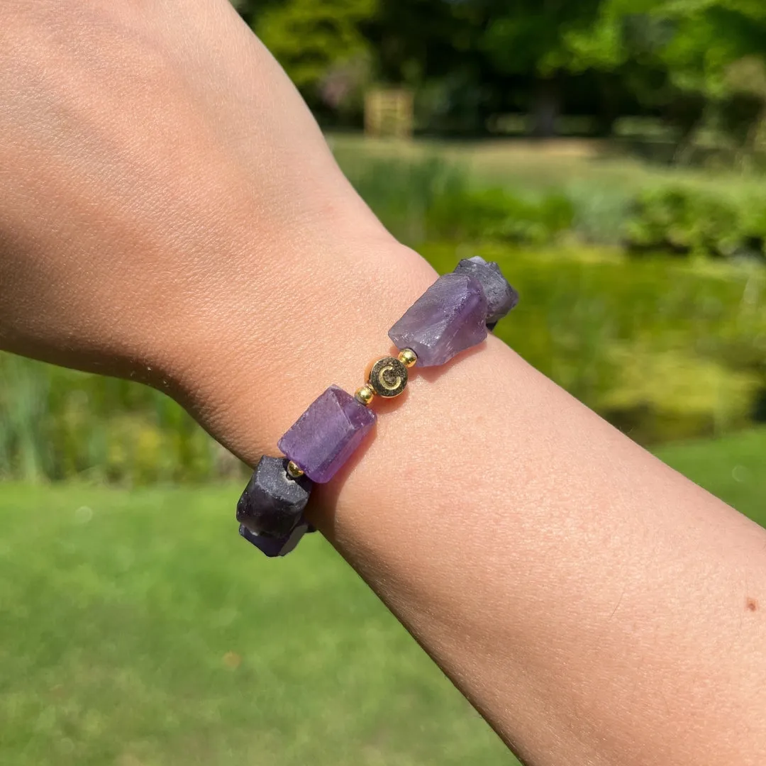 Raw Amethyst Belonging Bracelet - Stretch