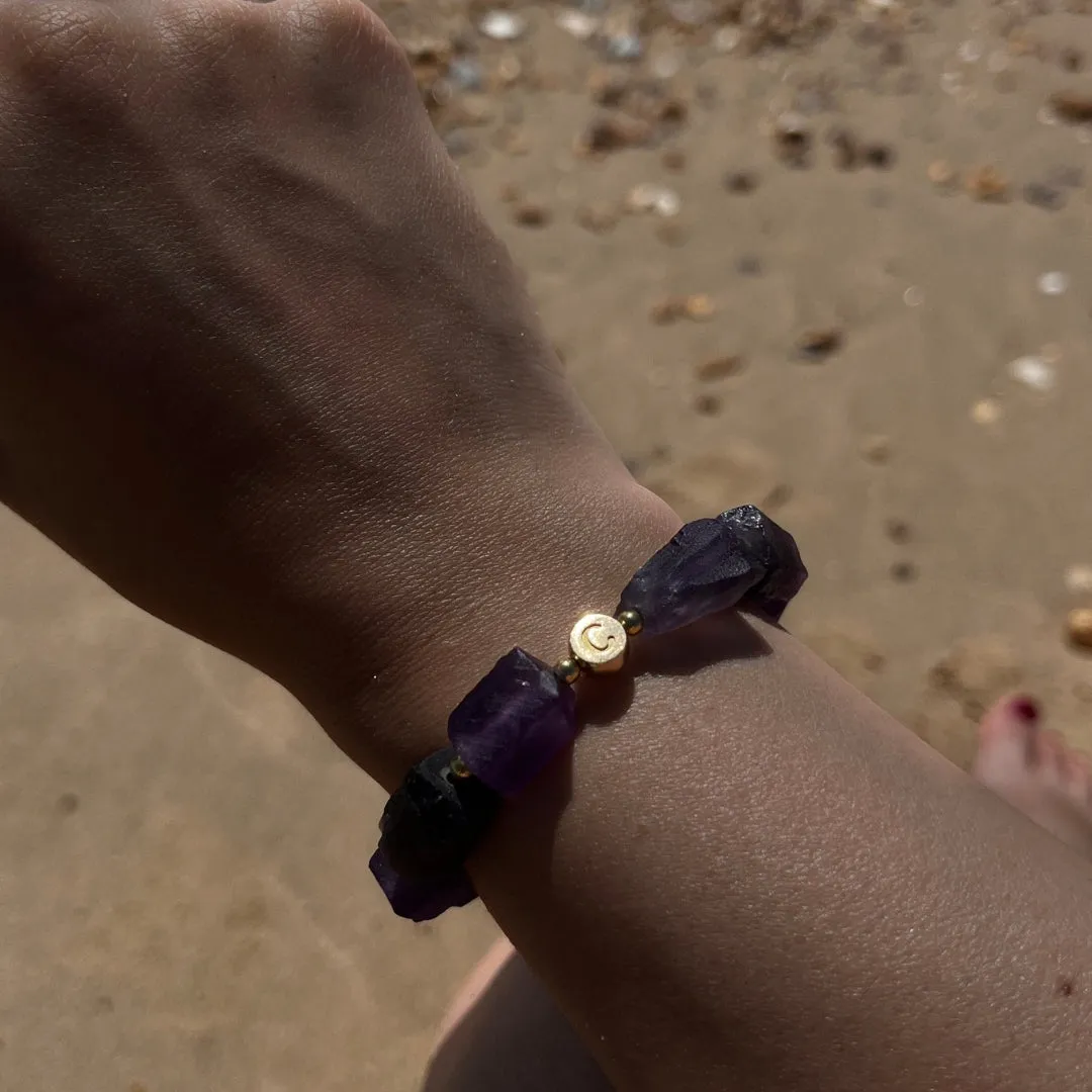 Raw Amethyst Belonging Bracelet - Stretch