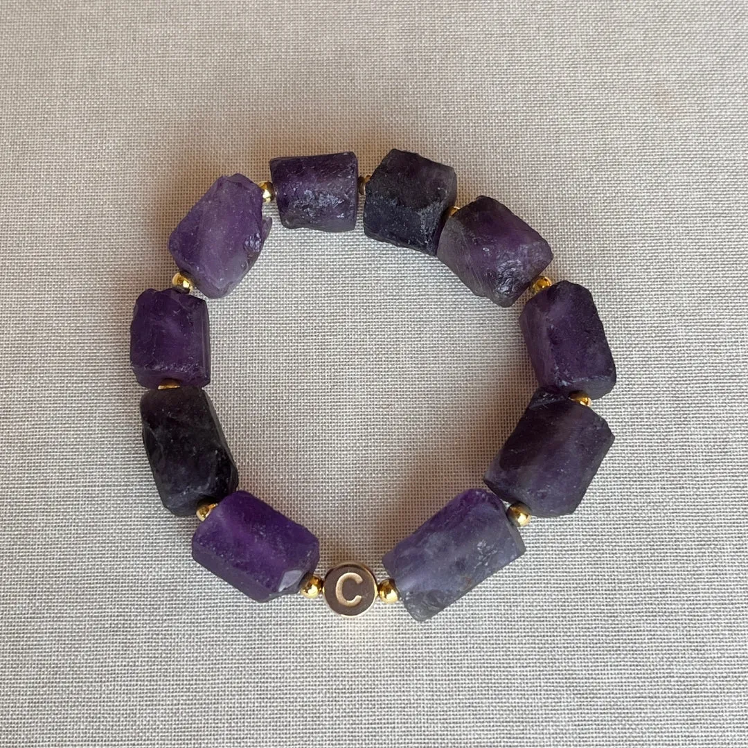 Raw Amethyst Belonging Bracelet - Stretch