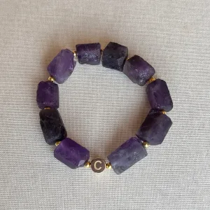 Raw Amethyst Belonging Bracelet - Stretch