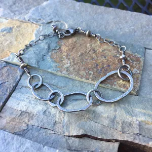 Riverstone Trio Bracelet ~ Oxidized