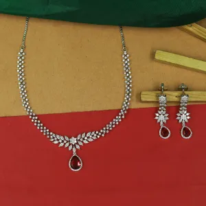 Round Neck Zircon/AD Necklace Set 16905-08