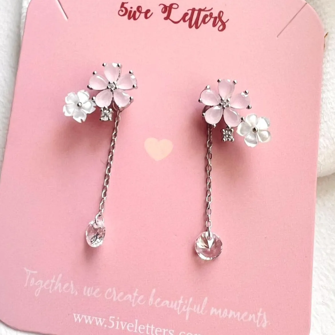 Sakura Two-Ways Dangling Earrings 925 Silver