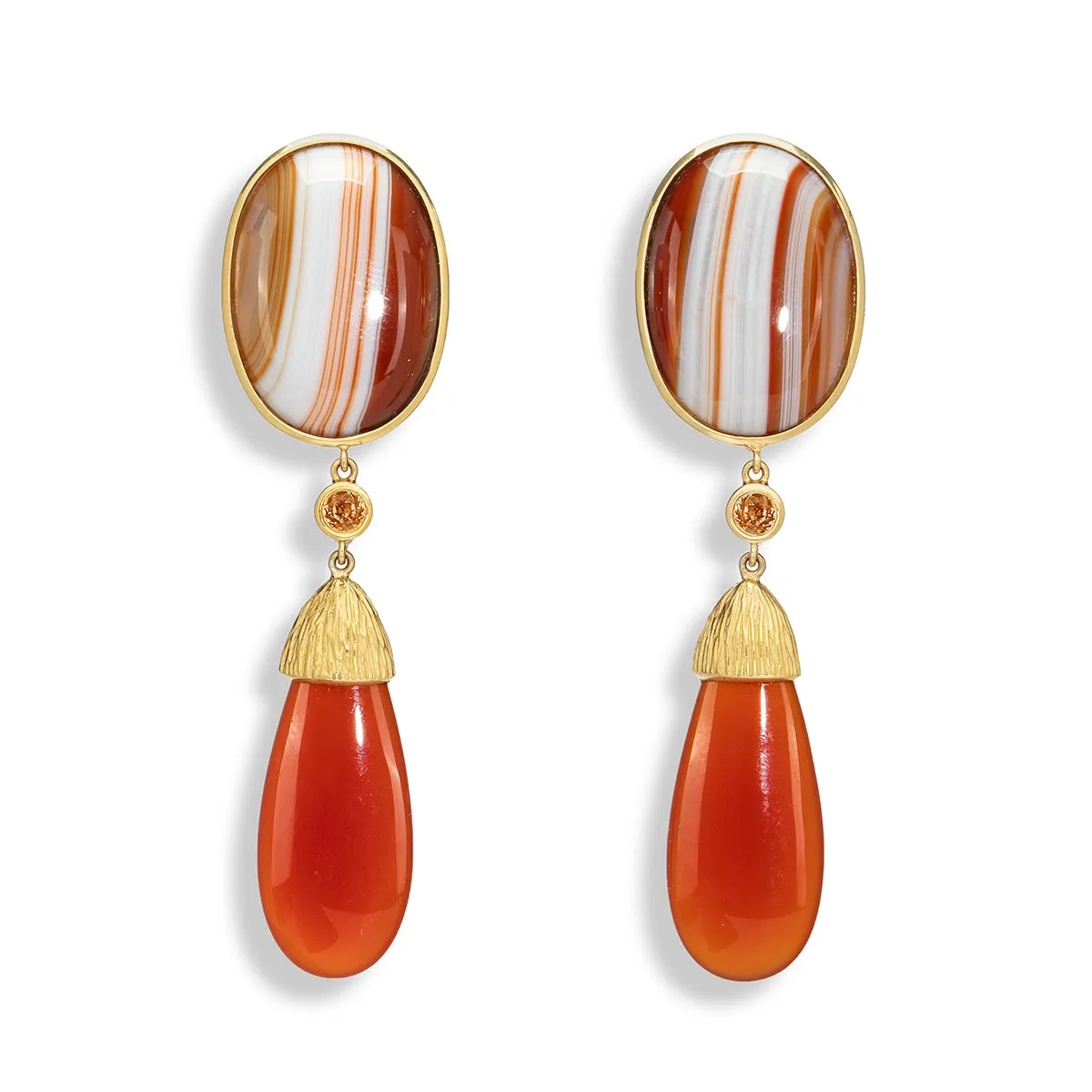 Sardonyx and Carnelian Agate Earrings