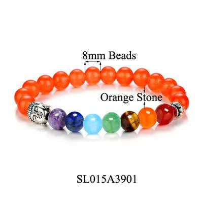Seven Chakra Natural Lava Stone Healing Bracelet