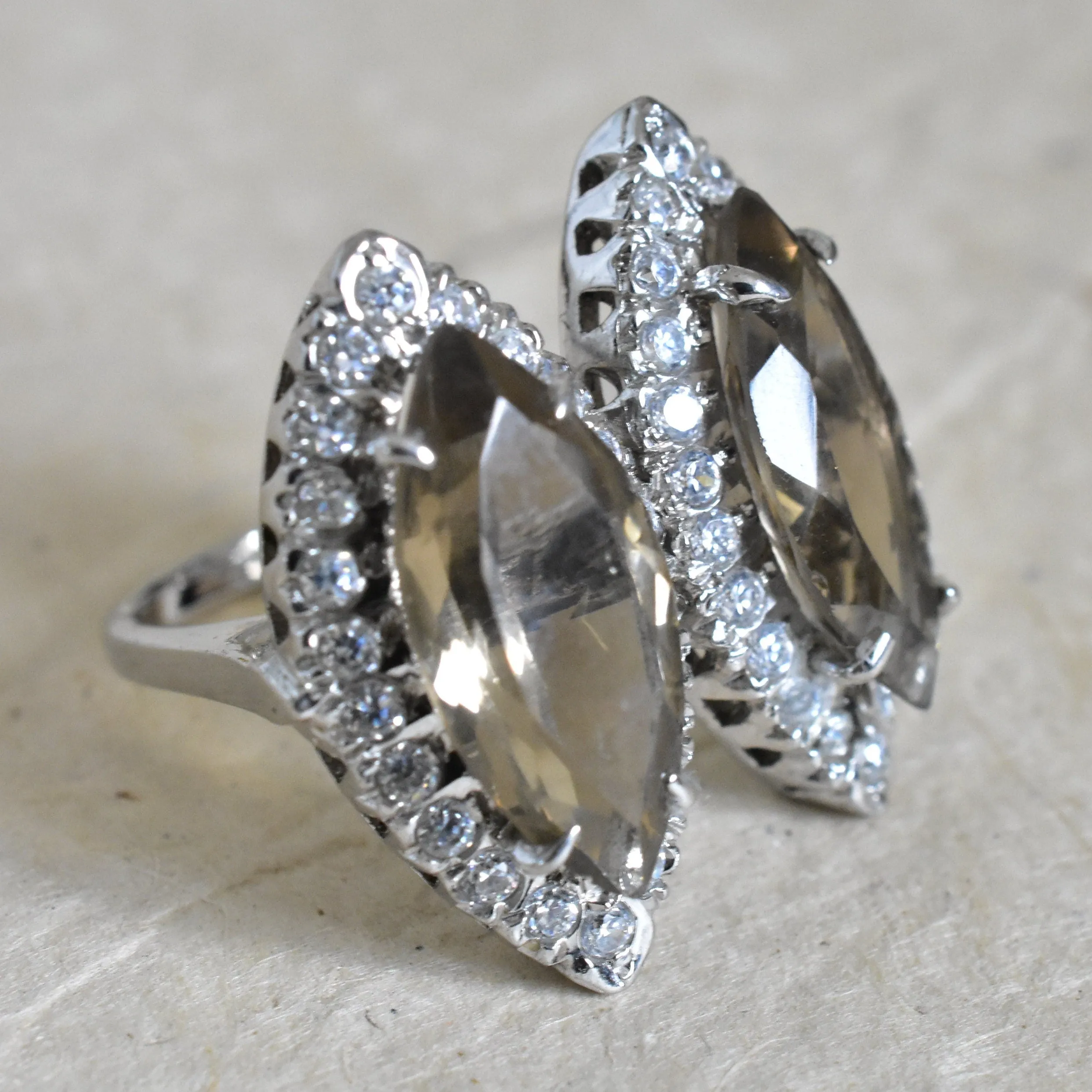Splendor Smoky Quartz 925 Silver Sterling Ring