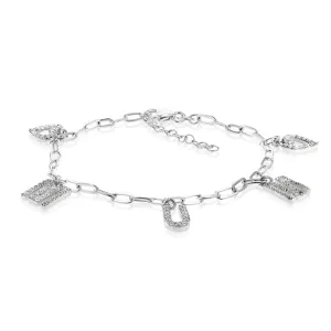 Sterling Silver Heart And Mum On 16 3cm Bracelet