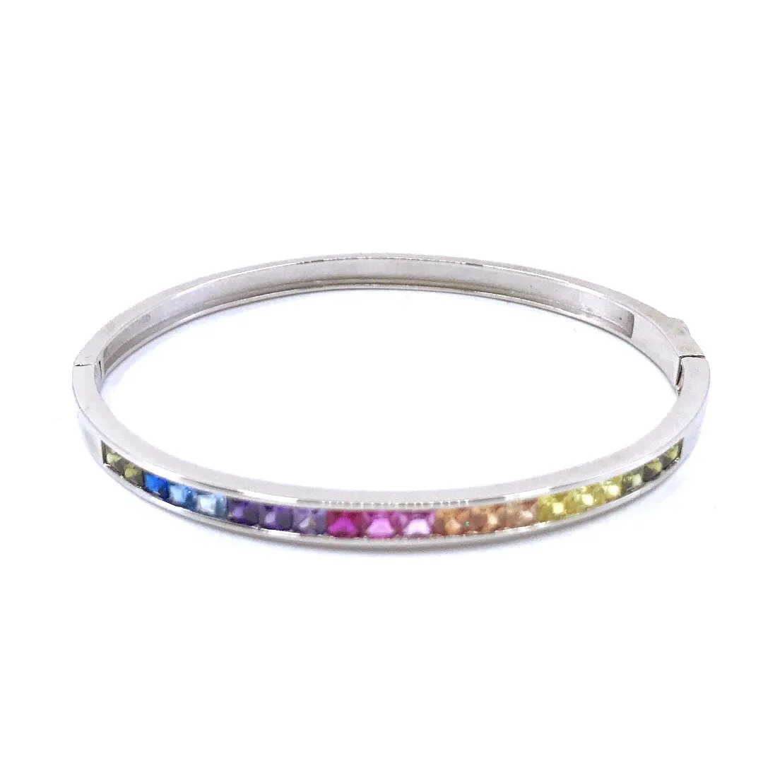 Sterling Silver Rainbow Bangle