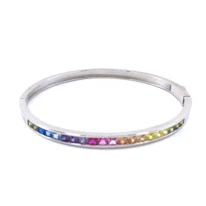 Sterling Silver Rainbow Bangle