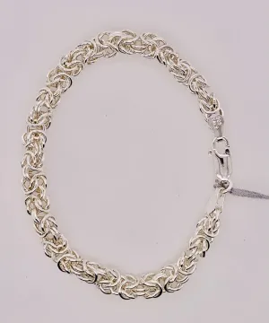 Sterling Silver Rounded Byzantine Chain Bracelet