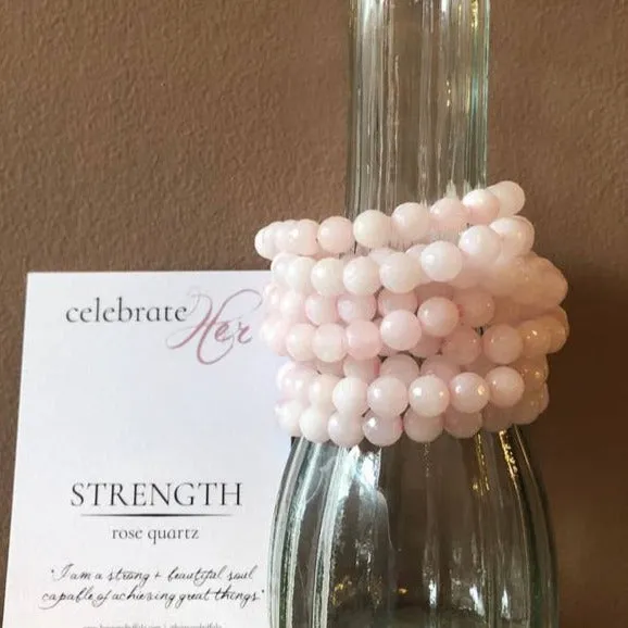 Strength Rose Quartz Bracelet