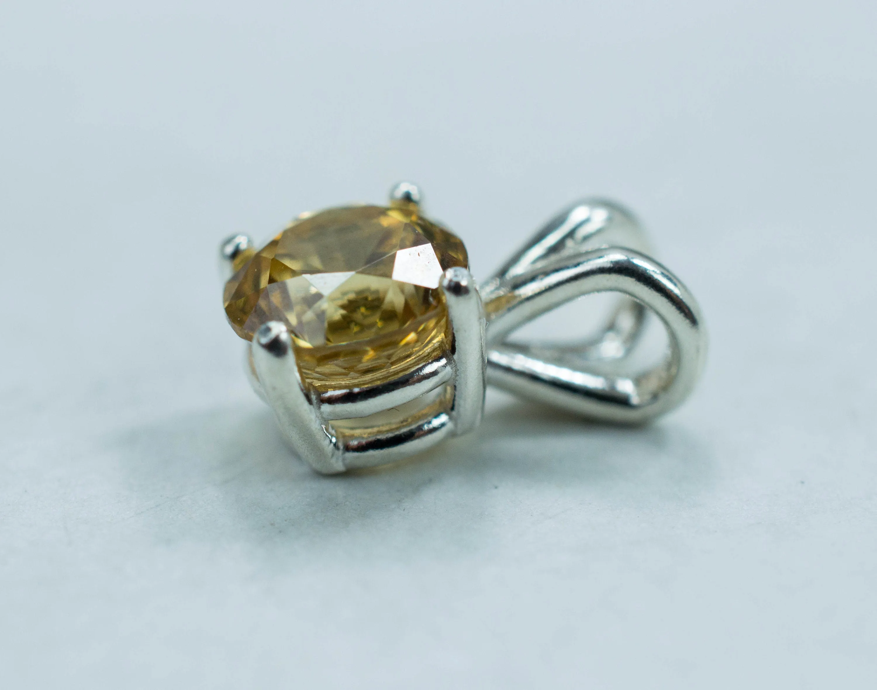 Yellow Zircon Pendant, Natural Untreated Madagascan Zircon