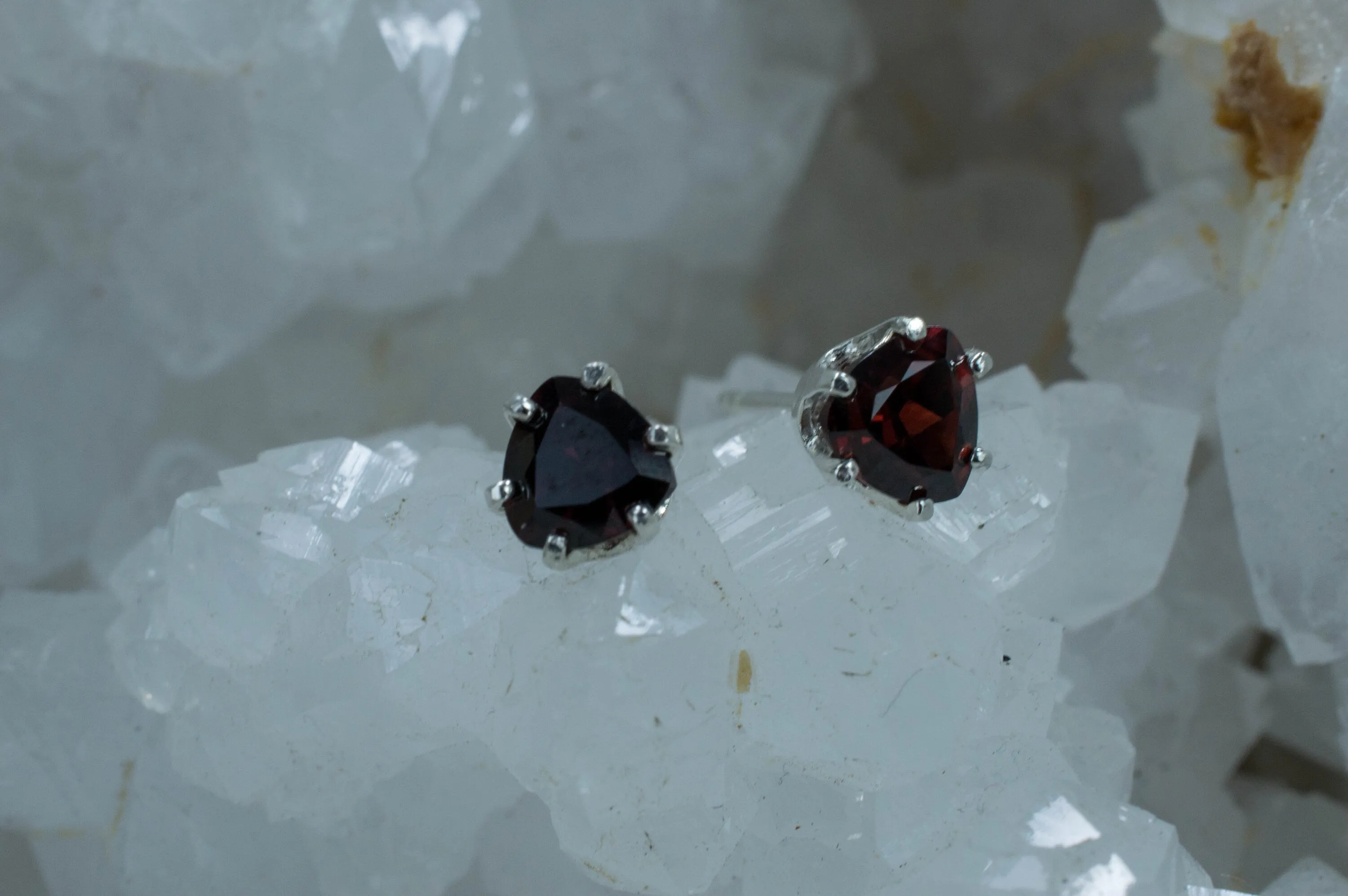 Zircon Earrings; Genuine Tanzanian Untreated Red Zircon