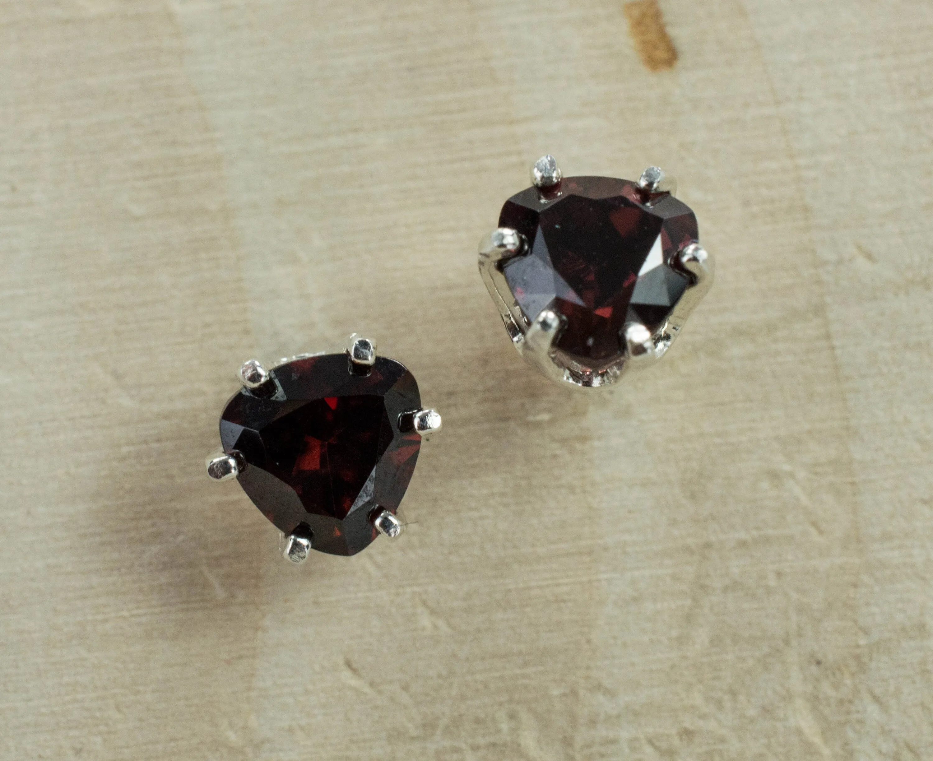 Zircon Earrings; Genuine Tanzanian Untreated Red Zircon