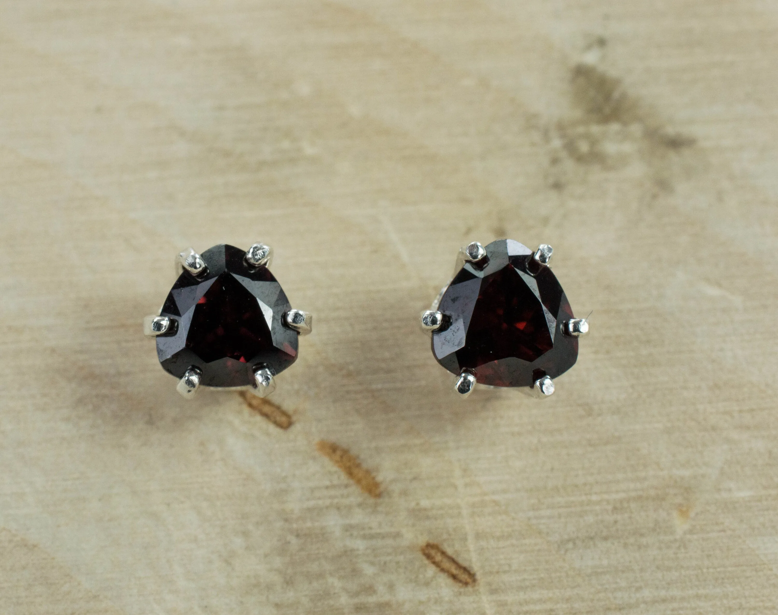 Zircon Earrings; Genuine Tanzanian Untreated Red Zircon